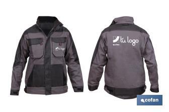 Chaqueta de Trabajo | Modelo Galileo | Material: 60% algodón y 40% poliéster | Color Gris/Negro - Cofan